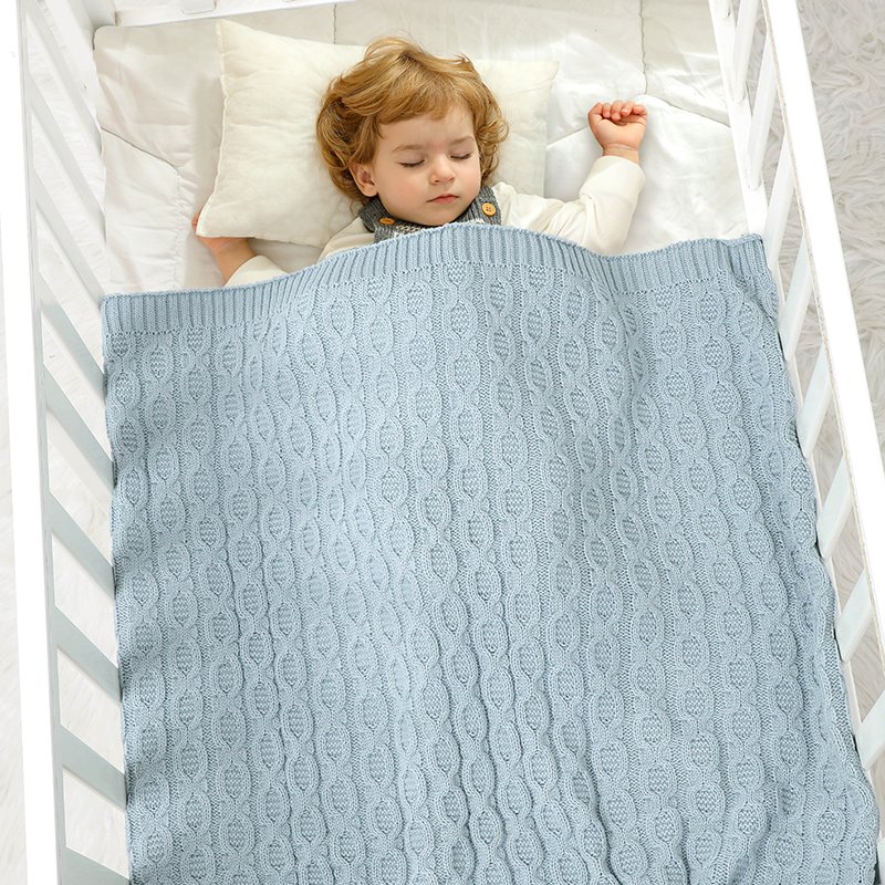 Knitted Newborn Baby Breathable Swaddle Throw Blanket Mimixiong