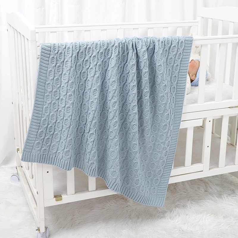 Knitted Newborn Baby Breathable Swaddle Throw Blanket Mimixiong