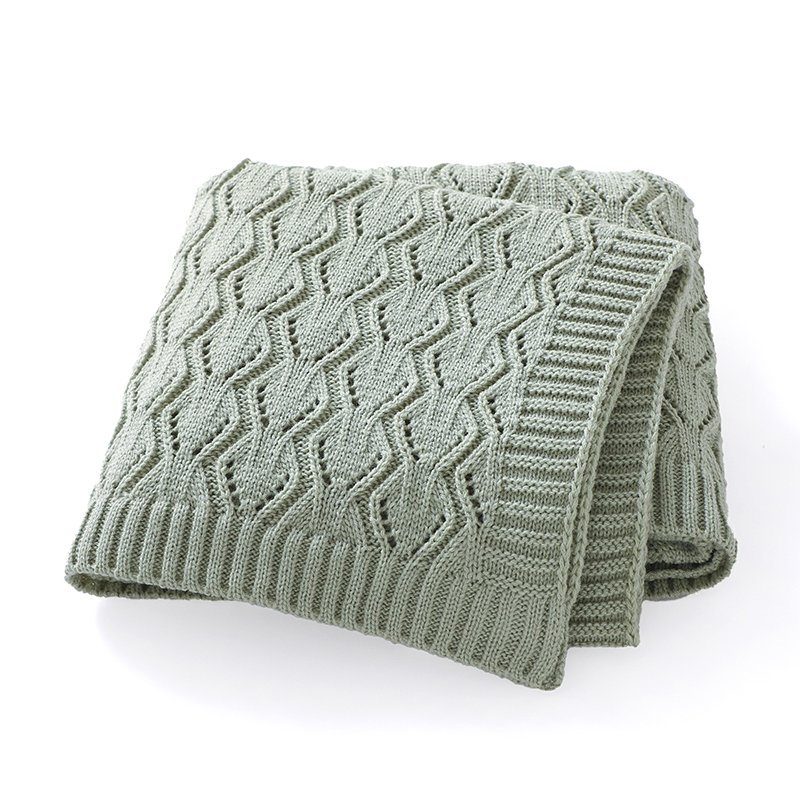 Baby Blanket Solid Color Knitted Newborn Blanket Mimixiong