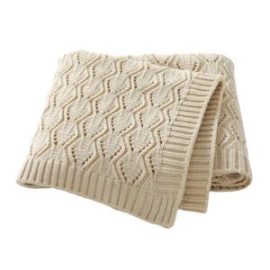 Baby Blanket Solid Color Knitted Newborn Blanket Mimixiong