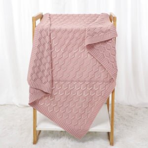 Baby Blanket Solid Color Knitted Newborn Blanket Mimixiong