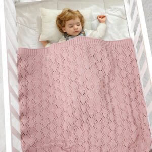 Baby Blanket Solid Color Knitted Newborn Blanket Mimixiong