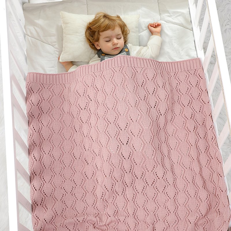 Baby Blanket Solid Color Knitted Newborn Blanket Mimixiong