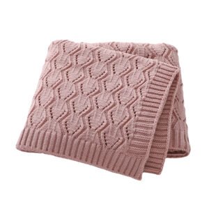 Baby Blanket Solid Color Knitted Newborn Blanket Mimixiong