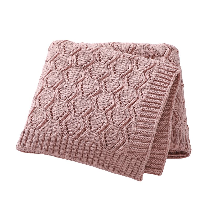 Baby Blanket Solid Color Knitted Newborn Blanket Mimixiong