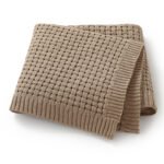 Cotton Solid Color Hollow Knitted Baby Swaddle Blanket Mimixiong
