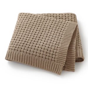 Cotton Solid Color Hollow Knitted Baby Swaddle Blanket Mimixiong
