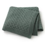 Cotton Solid Color Hollow Knitted Baby Swaddle Blanket Mimixiong