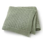 Cotton Solid Color Hollow Knitted Baby Swaddle Blanket Mimixiong