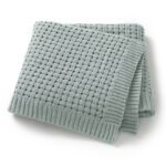 Cotton Solid Color Hollow Knitted Baby Swaddle Blanket Mimixiong