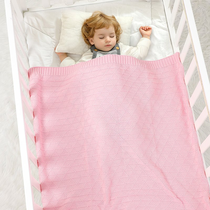 Cotton Solid Color Hollow Out Baby Swaddle Blanket Mimixiong