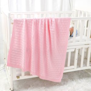 Cotton Solid Color Hollow Out Baby Swaddle Blanket Mimixiong