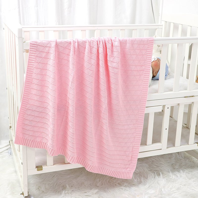 Cotton Solid Color Hollow Out Baby Swaddle Blanket Mimixiong