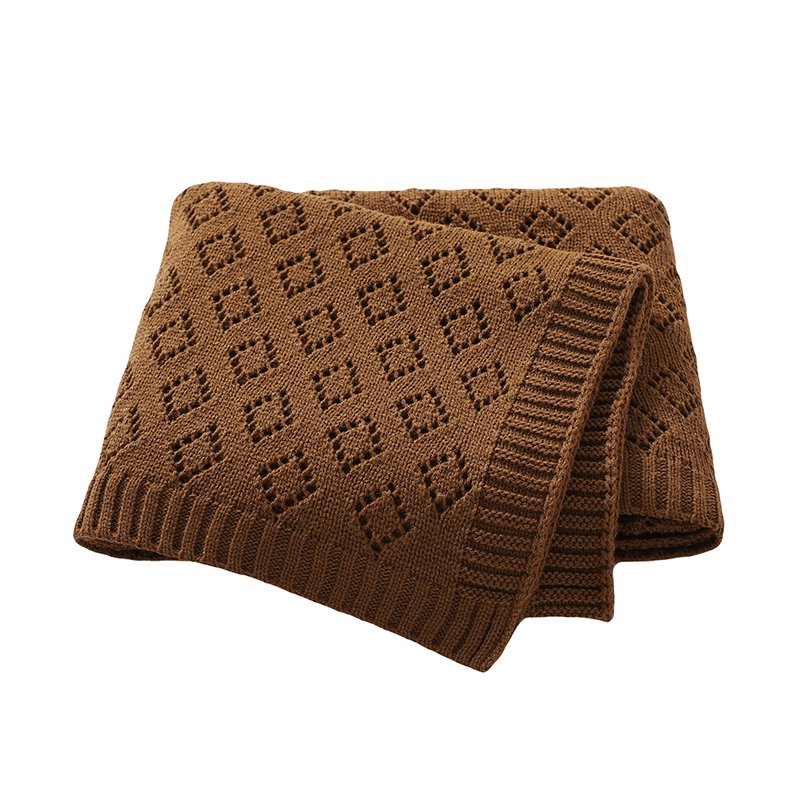 Solid Color Hollow Out Baby Swaddle Blanket Mimixiong