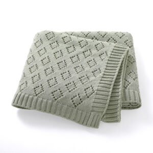 Solid Color Hollow Out Baby Swaddle Blanket Mimixiong