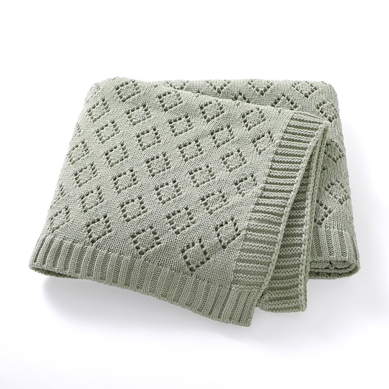 Solid Color Hollow Out Baby Swaddle Blanket Mimixiong