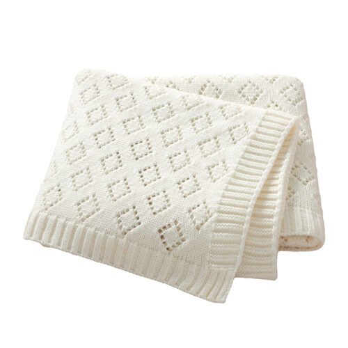 Solid Color Hollow Out Baby Swaddle Blanket Mimixiong