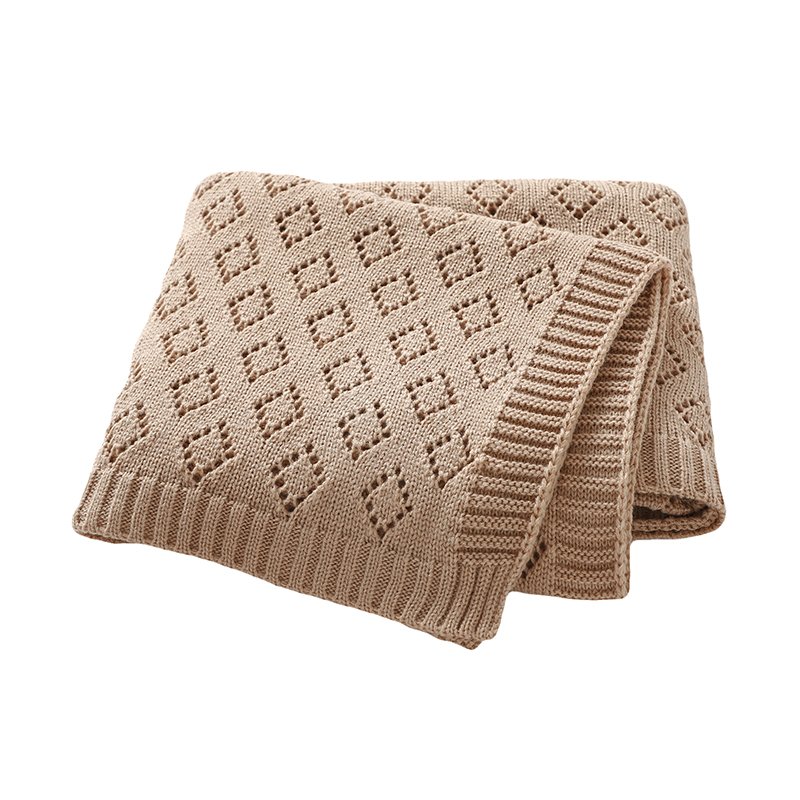 Solid Color Hollow Out Baby Swaddle Blanket Mimixiong