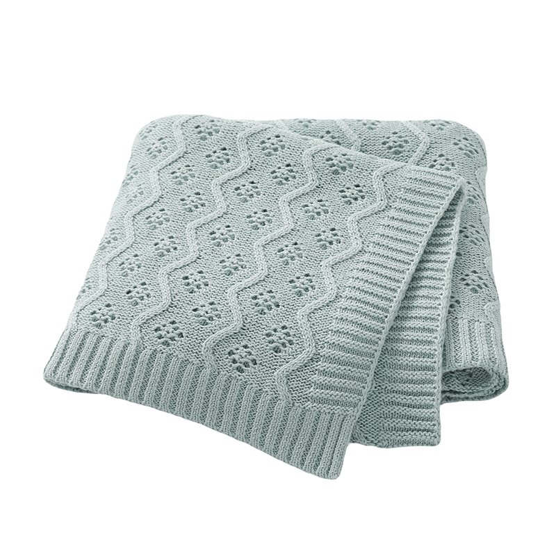 Solid Color Baby Cover Hollow Out Swaddle Cuddle Blanket Mimixiong