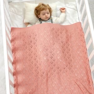 Solid Color Baby Cover Hollow Out Swaddle Cuddle Blanket Mimixiong