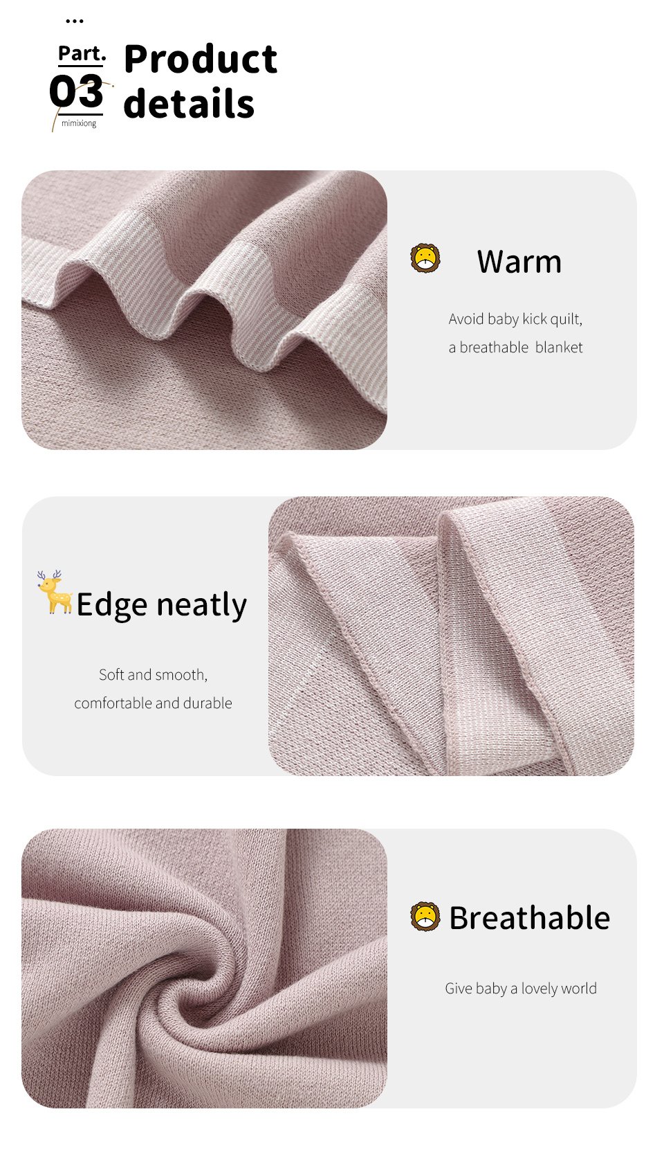 Cotton Crocheted Baby Bedding Blankets Mimixiong 7 82W2599详情英文 08