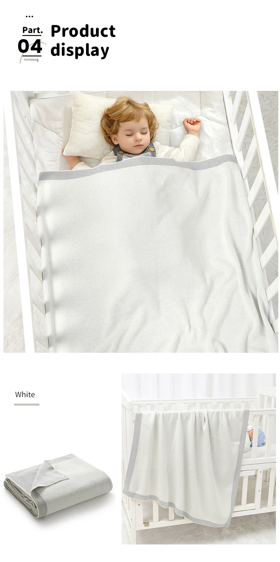 Cotton Crocheted Baby Bedding Blankets Mimixiong 8 82W2599详情英文 09