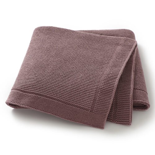 Manufacture Solid  Knitted 100% Cotton Baby Blankets Mimixiong