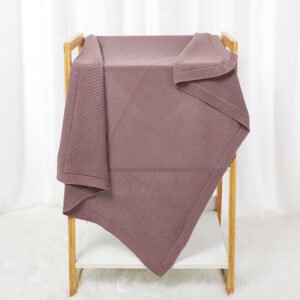 Manufacture Solid  Knitted 100% Cotton Baby Blankets Mimixiong