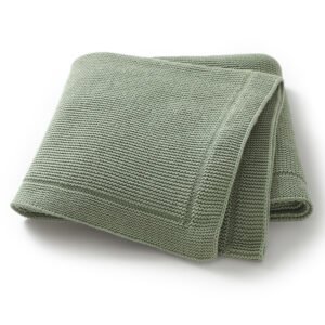 Manufacture Solid  Knitted 100% Cotton Baby Blankets Mimixiong