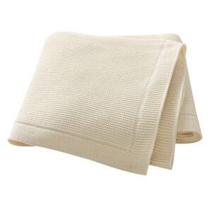 Manufacture Solid  Knitted 100% Cotton Baby Blankets Mimixiong