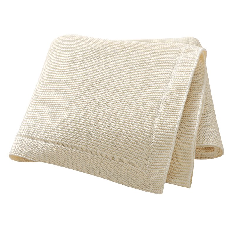 Manufacture Solid  Knitted 100% Cotton Baby Blankets Mimixiong