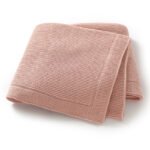 Manufacture Solid  Knitted 100% Cotton Baby Blankets Mimixiong
