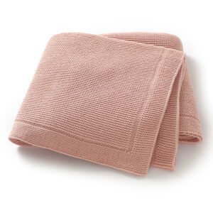 Manufacture Solid  Knitted 100% Cotton Baby Blankets Mimixiong