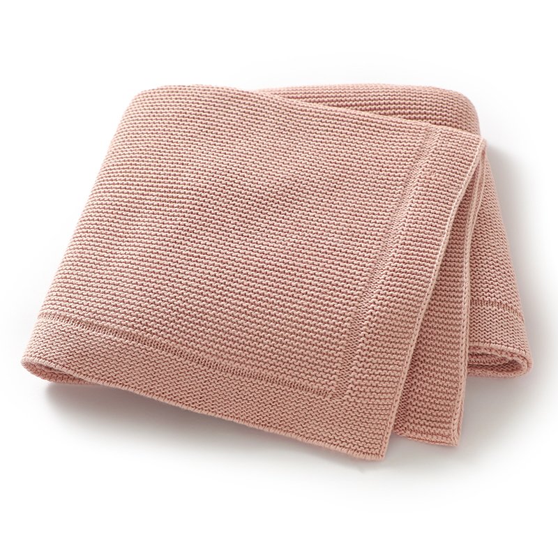 Manufacture Solid  Knitted 100% Cotton Baby Blankets Mimixiong