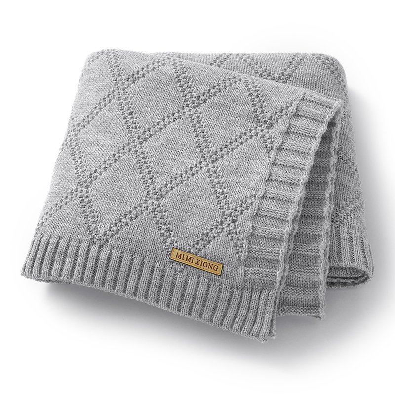 Infant Oeko-tex Swaddle Solid Pattern Throw Blanket Mimixiong