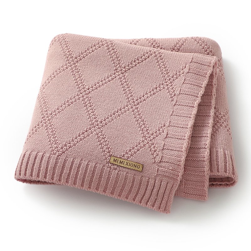 Infant Oeko-tex Swaddle Solid Pattern Throw Blanket Mimixiong