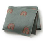 Rainbow Pattern Baby Swaddle Knitted Cotton Blankets Mimixiong