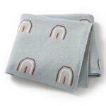 Rainbow Pattern Baby Swaddle Knitted Cotton Blankets Mimixiong