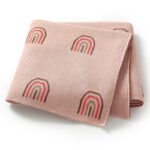 Rainbow Pattern Baby Swaddle Knitted Cotton Blankets Mimixiong