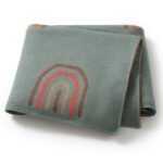 Cotton Rainbow Pattern Baby Swaddle Knitted Blankets Mimixiong