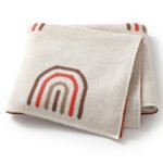 Cotton Rainbow Pattern Baby Swaddle Knitted Blankets Mimixiong