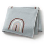 Cotton Rainbow Pattern Baby Swaddle Knitted Blankets Mimixiong