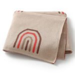 Cotton Rainbow Pattern Baby Swaddle Knitted Blankets Mimixiong