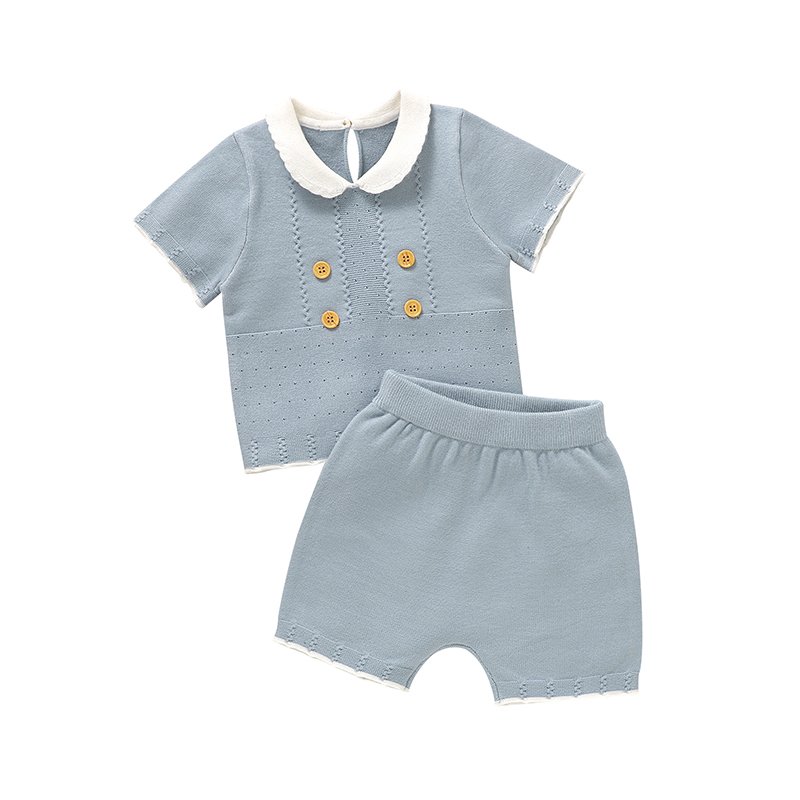 Cute Doll Collar Soft Vintage Short Sleeve Set Mimixiong