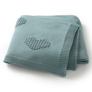 New Arrival Heart Patterned Knitted Baby Blanket Mimixiong
