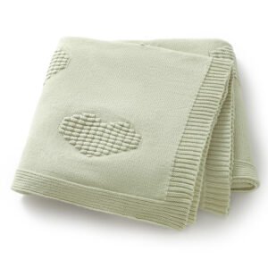 New Arrival Heart Patterned Knitted Baby Blanket Mimixiong