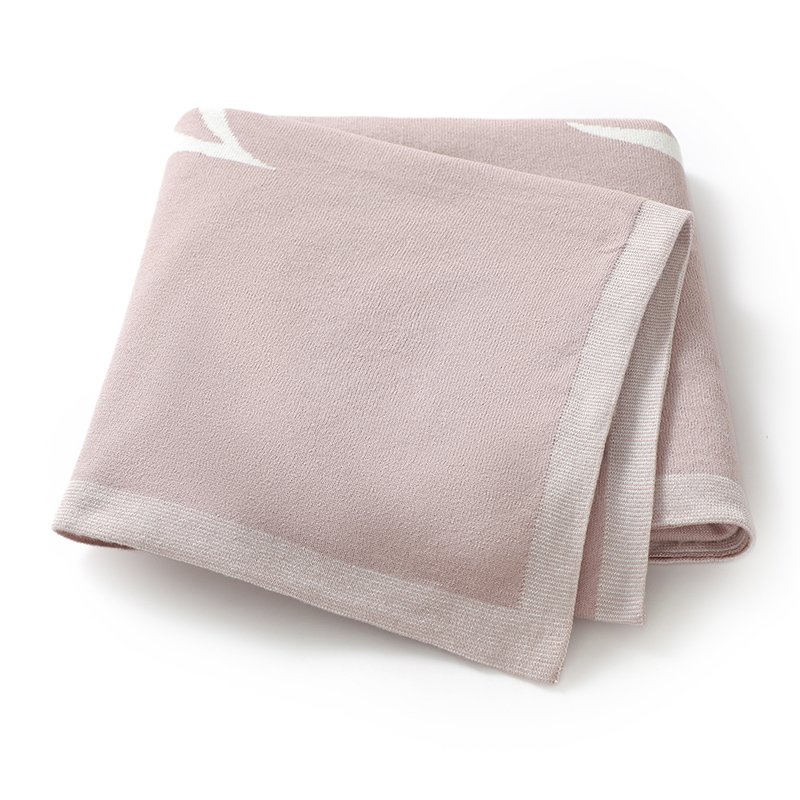 Baby Knitted Hand Pattern Swaddle  Fleece Throw Blanket Mimixiong