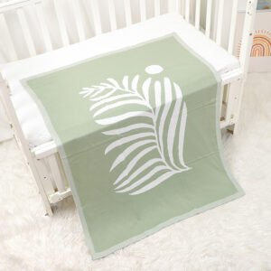 Baby Knitted Hand Pattern Swaddle  Fleece Throw Blanket Mimixiong