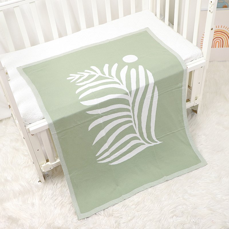 Baby Knitted Hand Pattern Swaddle  Fleece Throw Blanket Mimixiong