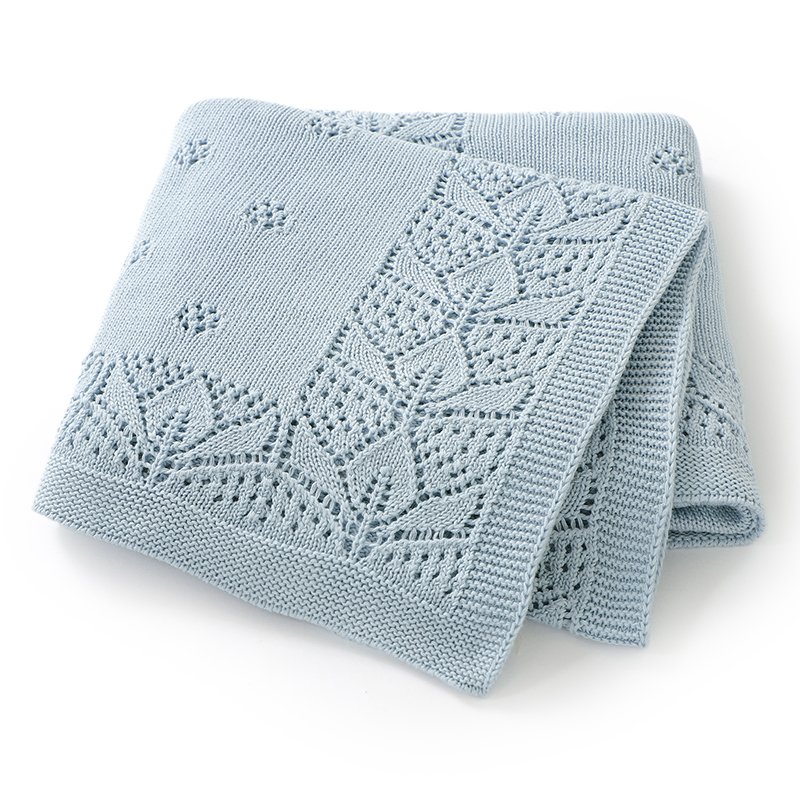 Pointelle Solid Color Newborn Baby Keepsake Knitted Blanket Mimixiong